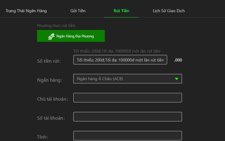 Tên tài khoản ngân hàng phải trùng khớp