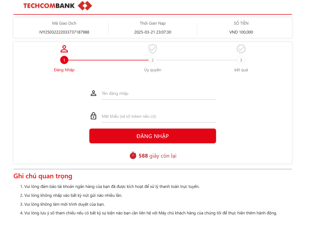 thông qua Fastpay thời gian cập nhật sẽ được hiển thị trong vòng 15 phút