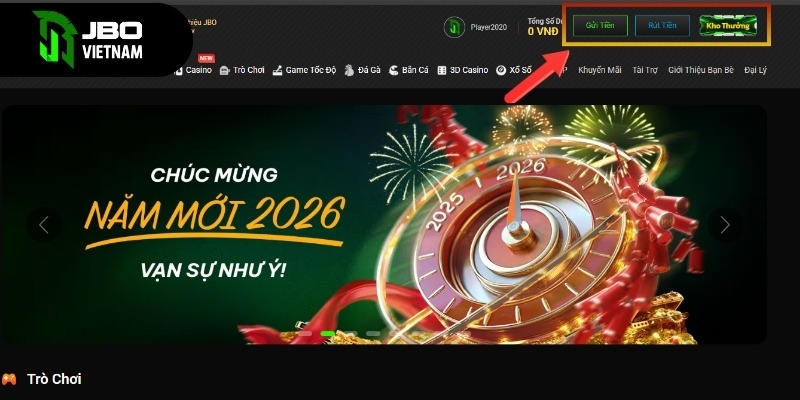 Dễ dàng thấy nút “Gửi tiền” trên màn hình trang chủ