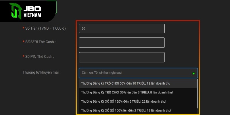 Có thể chuyển tiền vào tài khoản bằng thẻ game