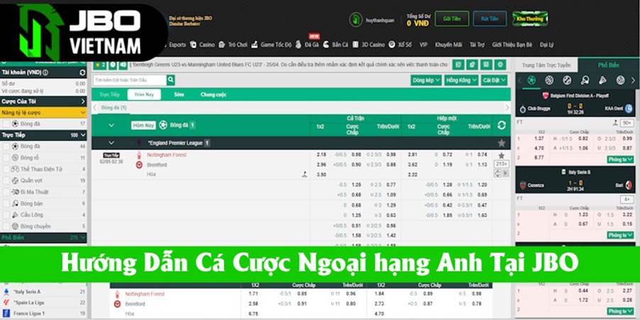 Hướng dẫn khách hàng vào tiền giải đấu