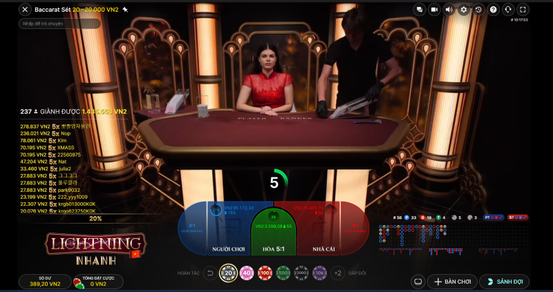 sảnh chơi baccarat Evolution