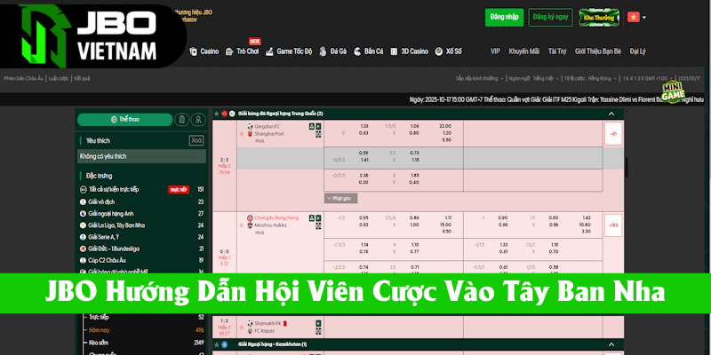 JBO hướng dẫn thành viên đặt cược vào Tây Ban Nha