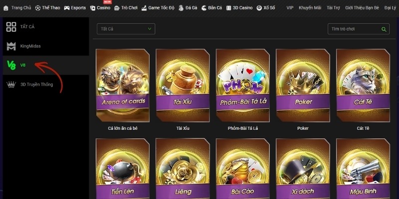 Poker, Xì Dách, Mậu Binh 3D tại V8